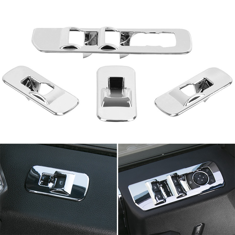 ABS Car Windows Lift Switch Panel Decoration Frame Cover For Ford F150 2015+ Auto Interior Accessories