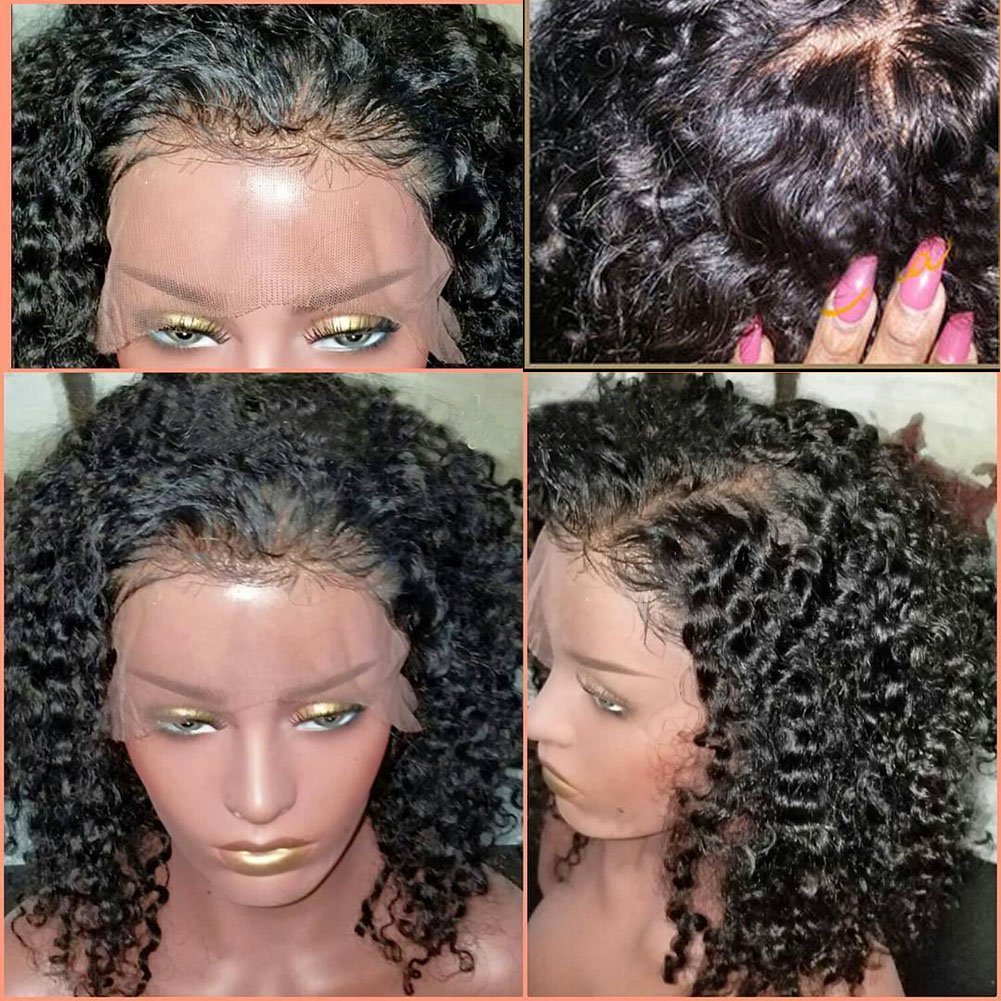 8A Water Wave Lace Front Wigs Virgin Brazilian130% Density Remy Weave Human Hair 360 Frontal Wigs With Pre-Plucked 16"