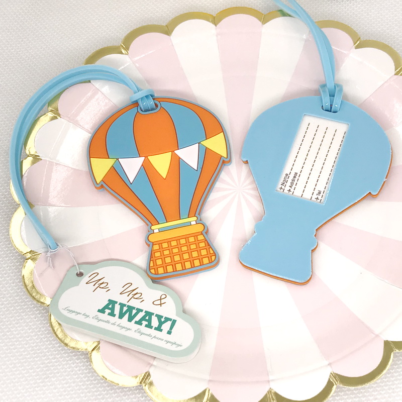 

50PCS Tropical Party Presents Hot Air Balloon Rubber Luggage Tags Summer Wedding Favors Baggage Tag Bridal Shower Favor