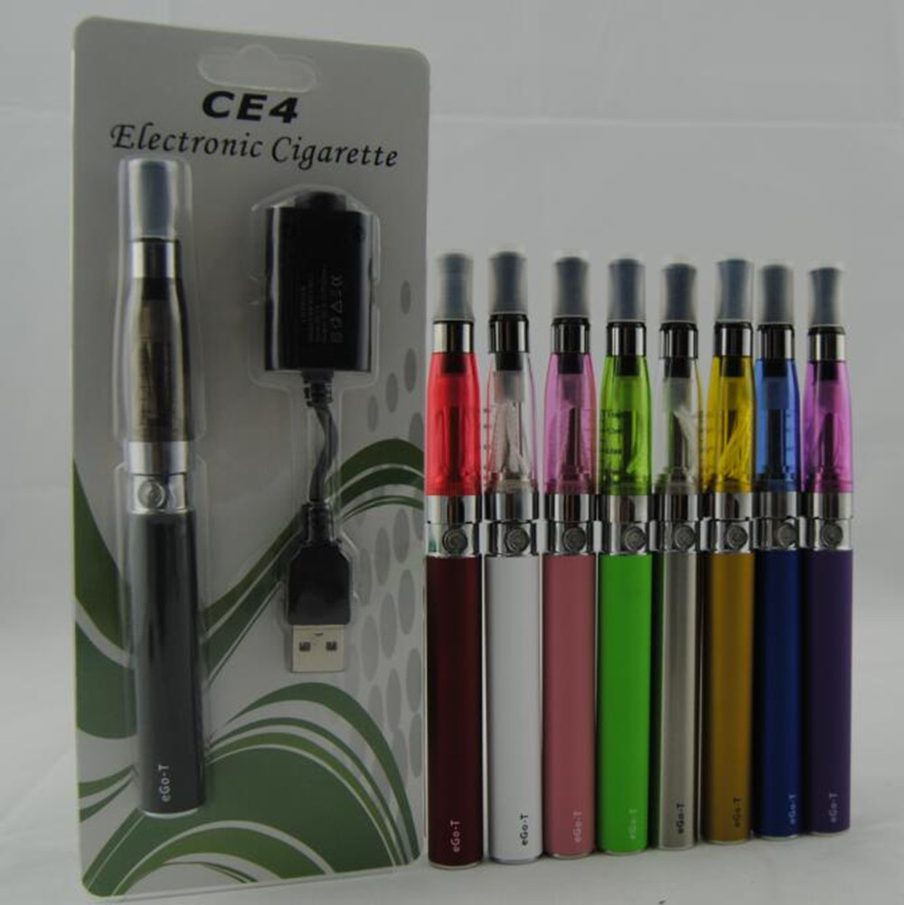 

Ecigs eGo CE4 Blister kit CE4 Vaporizer Atomizer 650mah 900mah 1100mah colourful ego battery vape pens VS EVOD MT3 CE5 starter Kits, Multi