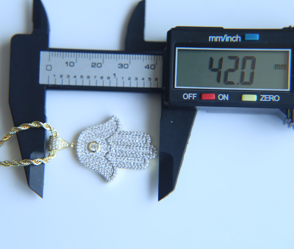 hip hop bling jewelry iced out cool boy mens necklace hamsa hand pendant gold silver plated cz cubic zirconia bling hiphop necklace for men