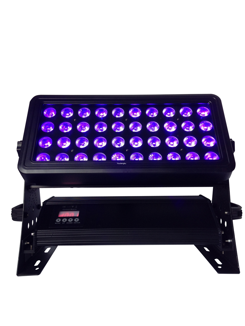 4pcs Pro projection wall washer 40x18w rgbwa uv 6in1 outdoor fluter led city color light