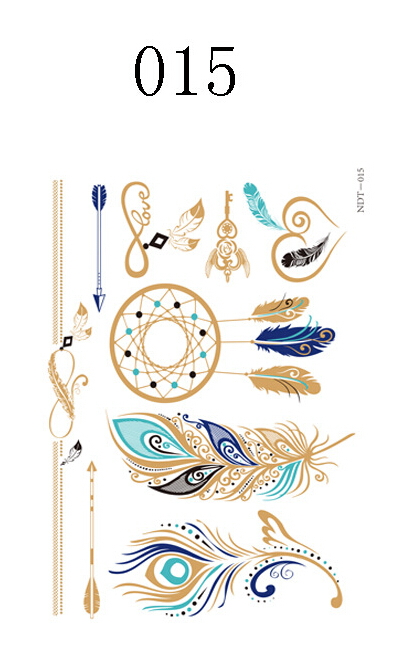 7Pcs/lot High Quality Gold And Colored Tattoos Non-toxic Temporary Waterproof Tattoos Hot Sale Sexy Metallic Mandala Tattoos New Trending