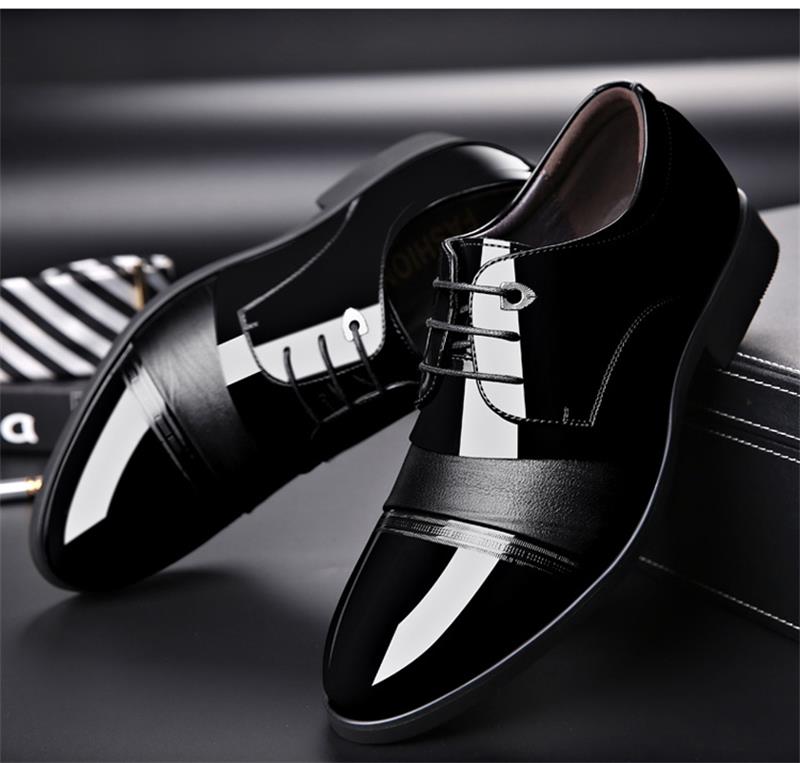 2018 Best Selling Men Shoes Genuine Leather Splicing Design Lace Up Black Brown Men Formal Occasions Shoes With Free Shipping
