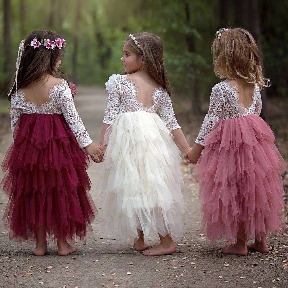 lace Flower Girl Dresses Cloud Baby Removable Skirt Cloudy Puffy Ball Gown Flower Girl Dress Plus Size Custom Made 2018