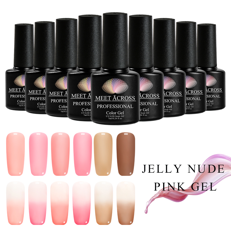 MEET ACROSS Jelly Nude Pink Gel Nail Polish Translucent Pink UV Gel Varnish Semi-permanent UV Soak Off 7ML Nail Lacquer, W3114
MEET ACROSS Jelly Nude Pink Gel Nail Polish Translucent Pink UV Gel Varnish Semi-permanent UV Soak Off 7ML Nail Lacquer, W3114