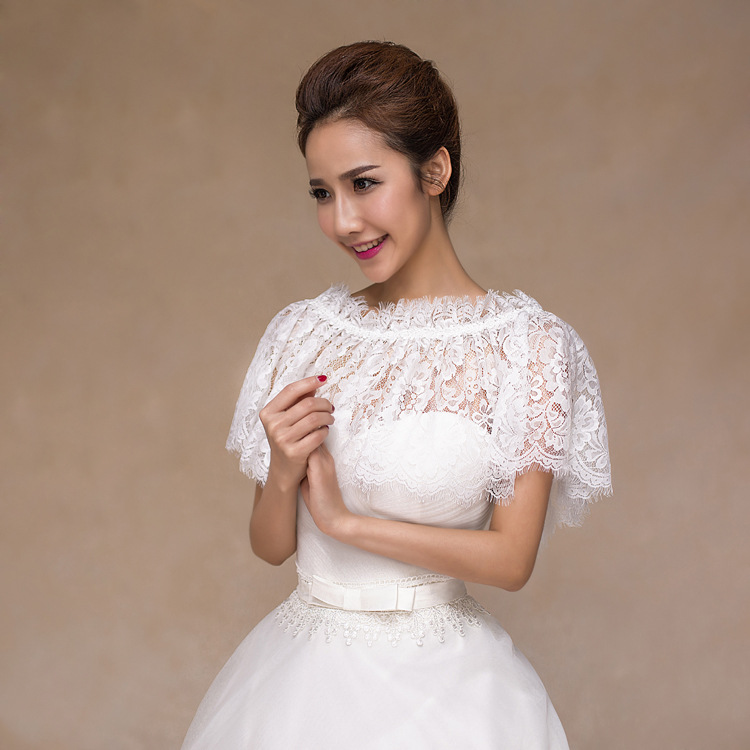 2018 New Summer Embroidered Lace Shrug Shawl Wedding Bolero Women Bolero Wedding Jacket jaqueta feminina Wedding Accessories