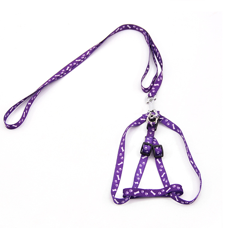 Printed Harness Leash Adjustable Dog Rope Puppy Cat Pet Supplies for Small Dogs 1*120cm wen6764