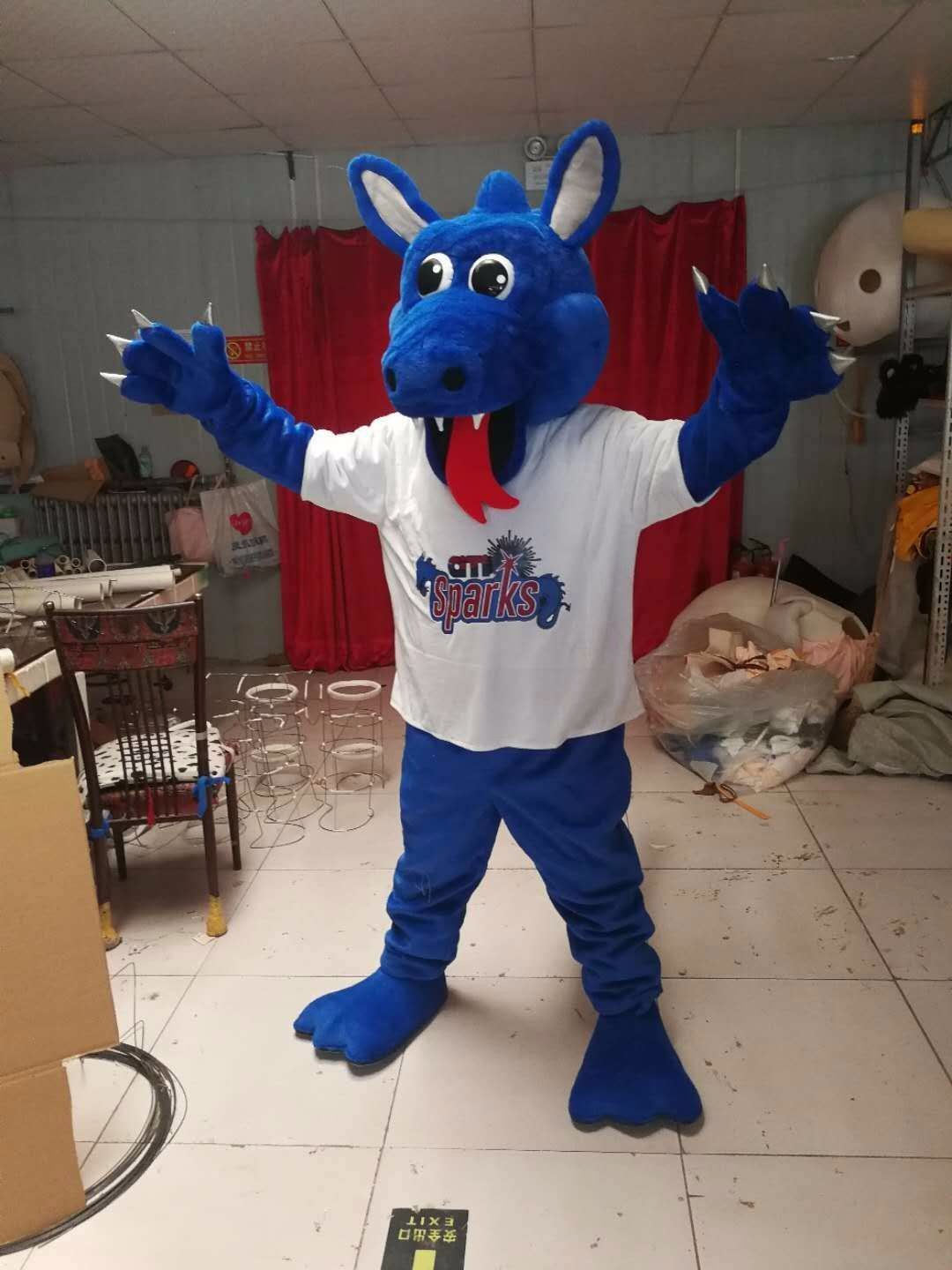 High-quality Real Pictures Blue dragon mascot costume Adult Size add a logo free shipping
High-quality Real Pictures Blue dragon mascot costume Adult Size add a logo free shipping
