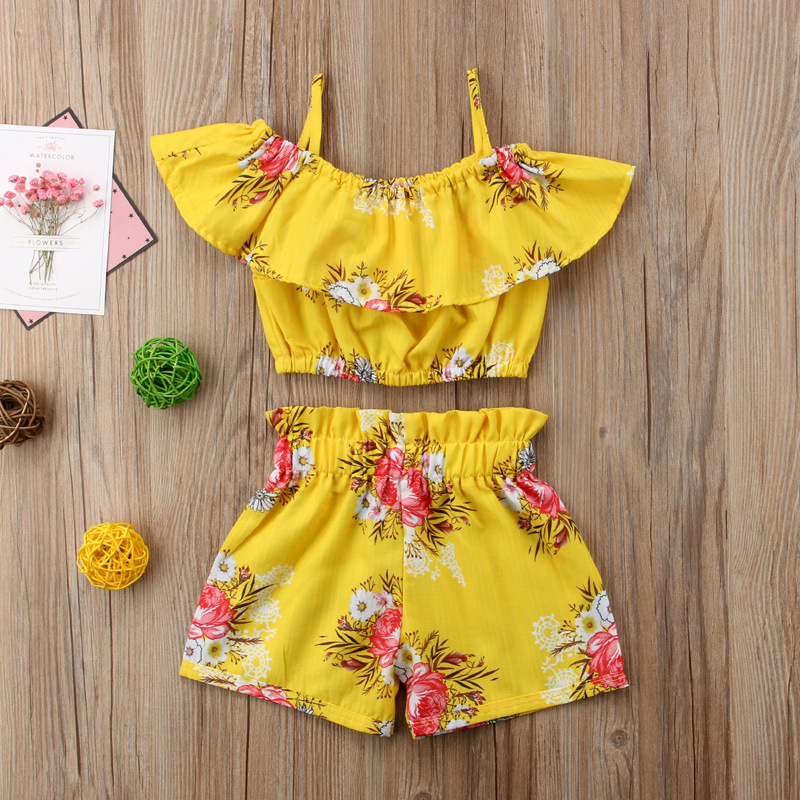 2018 New Baby Girls Summer Outfits Flower Shorts Children Clothing Sets Fashion Kids Clothes Printed Ruffle Tops + Shorts 2pcs Suits, As photo
2018 New Baby Girls Summer Outfits Flower Shorts Children Clothing Sets Fashion Kids Clothes Printed Ruffle Tops + Shorts 2pcs Suits, As photo