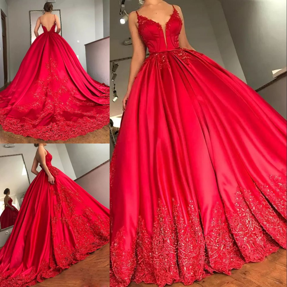 Red Sexy Ball Gown Prom Dresses Spaghetti V-Neck Beads Lace Applique Satin Sweep Train Evening Dresses Glamorous Backless Long Evening Gown, Lavender
Red Sexy Ball Gown Prom Dresses Spaghetti V-Neck Beads Lace Applique Satin Sweep Train Evening Dresses Glamorous Backless Long Evening Gown, Lavender