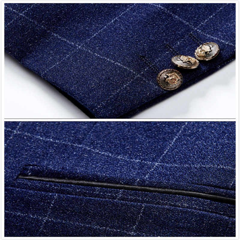 YFFUSHI 2018 2 Pieces Men Suit Men Stand Collar Navy Suits Classic Tuxedo Wedding Suits for Design Slim 6XL