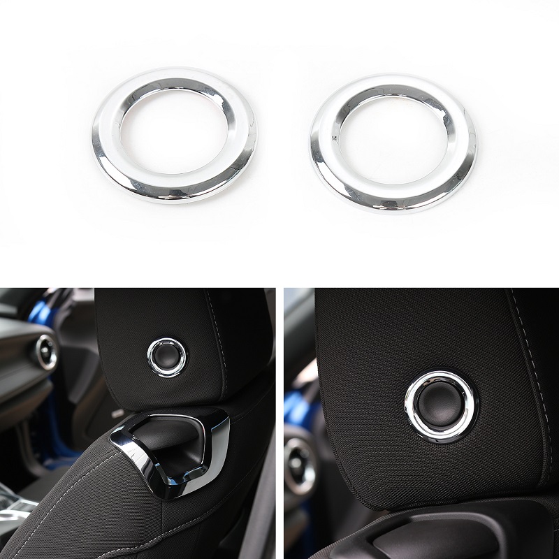 Seat Back Headrest Adjust Handle Button Switch Decoration Circle Ring Cover Trim Frame for Chevrolet Camaro 2017+
