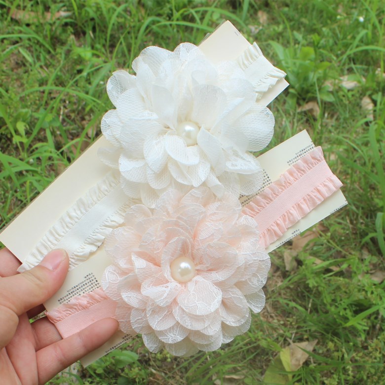 Hair Flowers For Wedding Party Girls' Head Pieces Flower Girl chic Rhinestone Pearl headband Studio Kids' Accessories