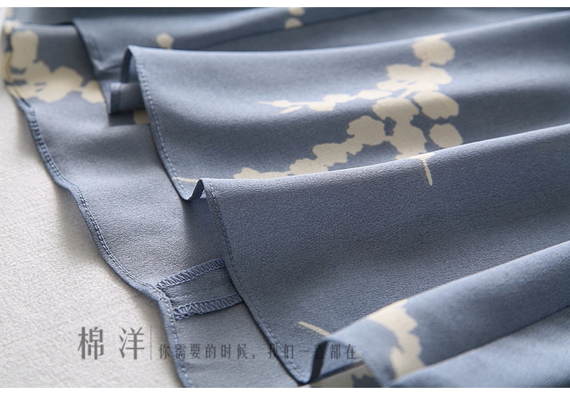 New european design women's fashion flower dots print short sleeve v-neck high waist slim waist a-line short dress French style vestidos