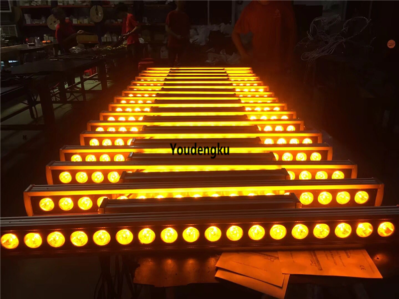 2 pieces IP65 waterproof two head led wall washer outdoor 18x15w rgbwa 5in1 linear wall washer led bar light