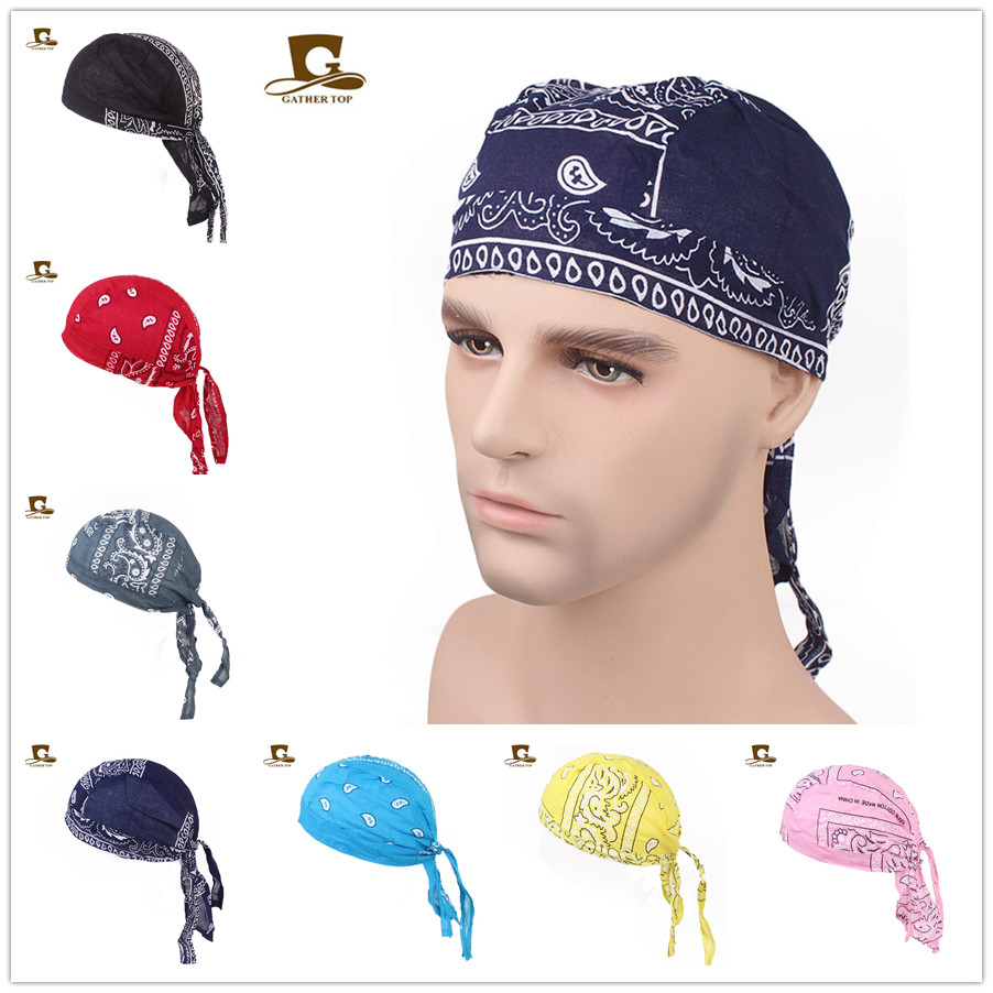 Women Men Cotton Skull Caps Paisley Bandanas Headwear Unisex Bicycle cycling Hat durag do rag Cap Amoeba pirate bike hat hair accessories