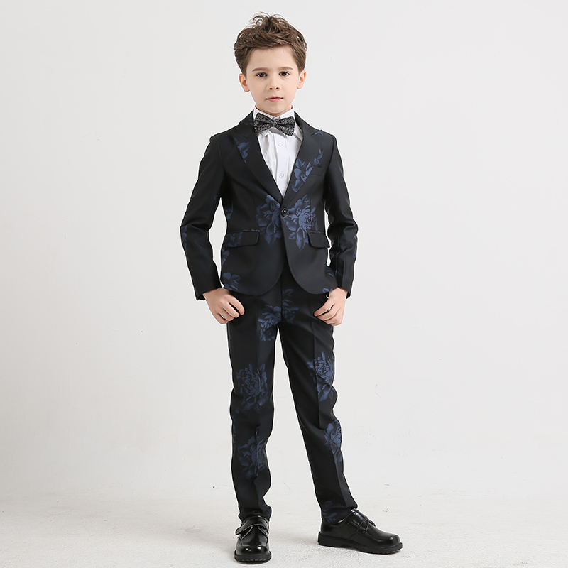 New Arrival Baby Boy Clothes Notchel Lapel Plained Black Fabric Three To Five Pieces Boys Suits For Wedding Party Business Formal Tuxedos