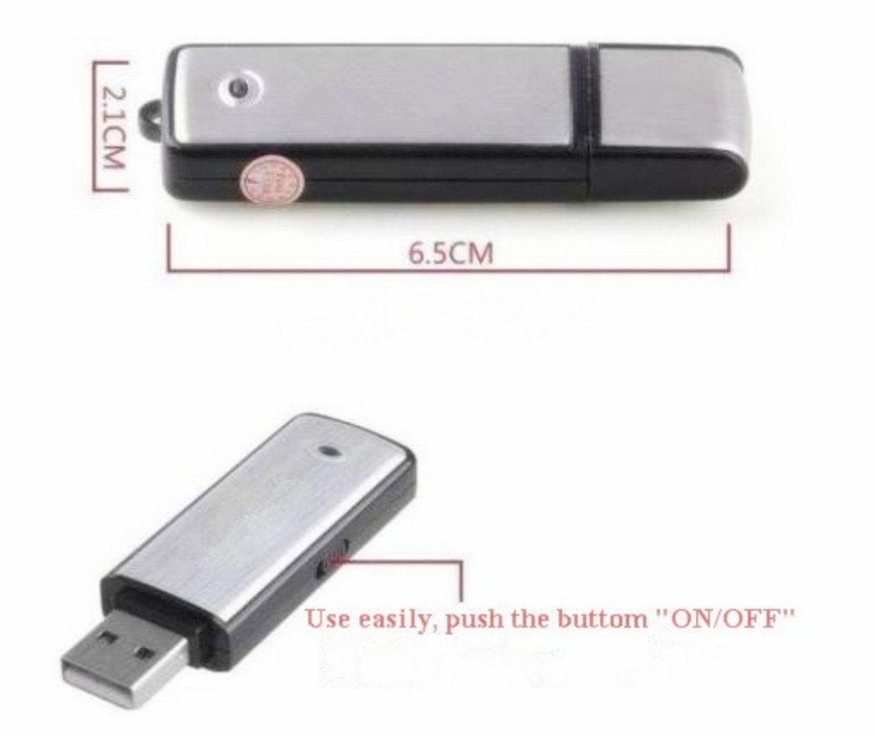 USB Sound Recorder - 8GB Voice Recording Device - Digital o Recorder - No Flashing Light When Recording PQ141