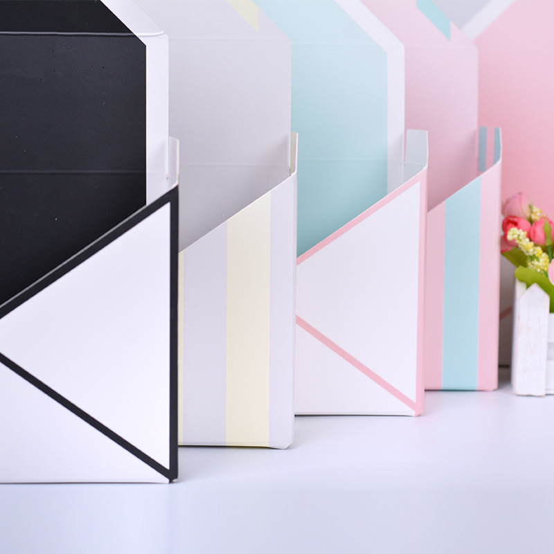 Creative Paperboard Envelope Folding Flower Box Flowers Wrapping Gift Box Flower Packaging Home Decoration 4PCS 20X7X14.5CM
