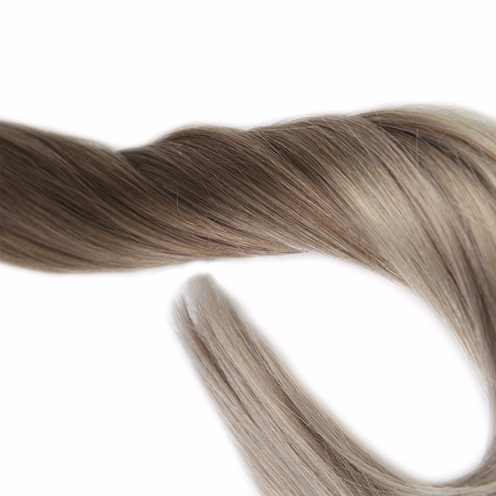 100g 40Pcs Balayage #2 #8 Silk Straight PU Hair Tape In Hair Extension 14 Inch To 24 Inch