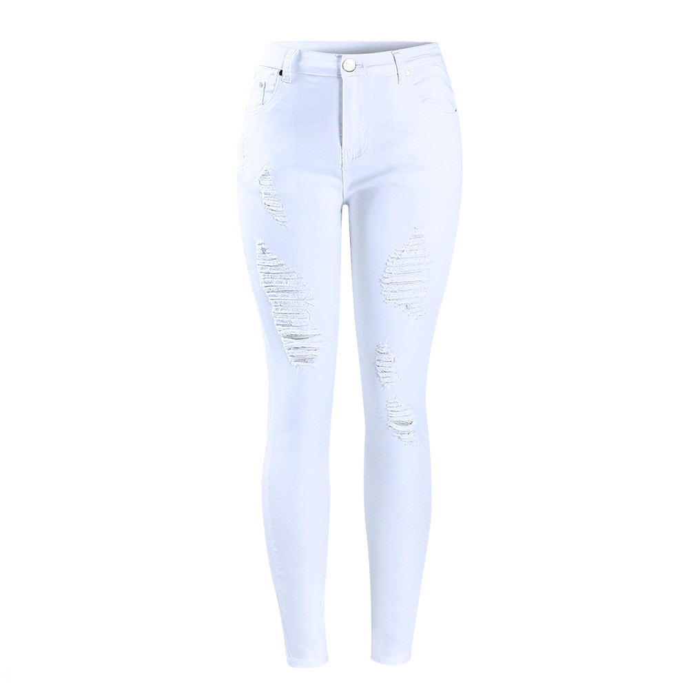 New Women` Distressed Curvy White Mid High Waist Stretch Denim Pants Ripped Hole Skinny Jeans for Woman Jean
New Women` Distressed Curvy White Mid High Waist Stretch Denim Pants Ripped Hole Skinny Jeans for Woman Jean