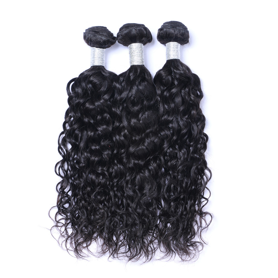 Brazilian Water Wave Curl 100% Unprocessed Virgin Remy Extensions Human Hair Weaves Dyeable 3 Bundles