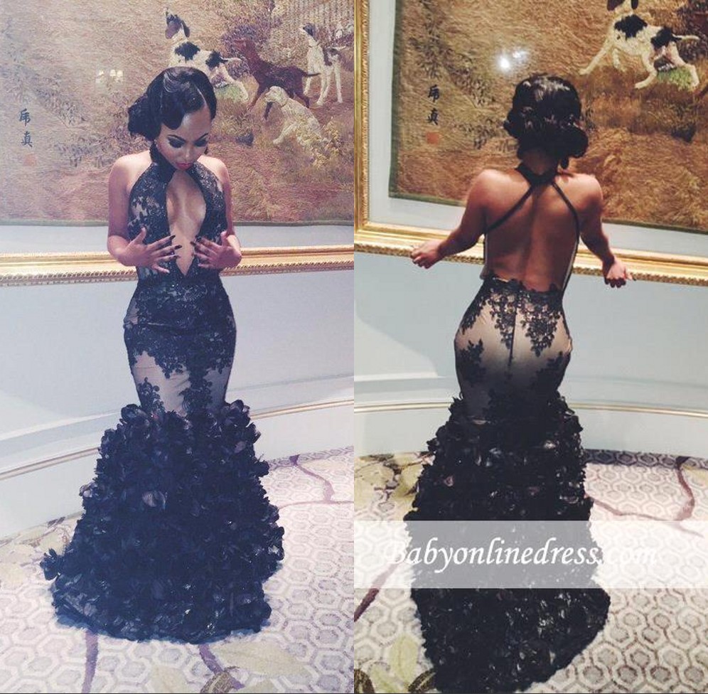 Prom Dresses Sexy Deep V Neck Halter Black Girl Mermaid Party Backless With Hollow Out Ruffles Tiered Skirts Formal Evening Gowns, Royal blue
Prom Dresses Sexy Deep V Neck Halter Black Girl Mermaid Party Backless With Hollow Out Ruffles Tiered Skirts Formal Evening Gowns, Royal blue