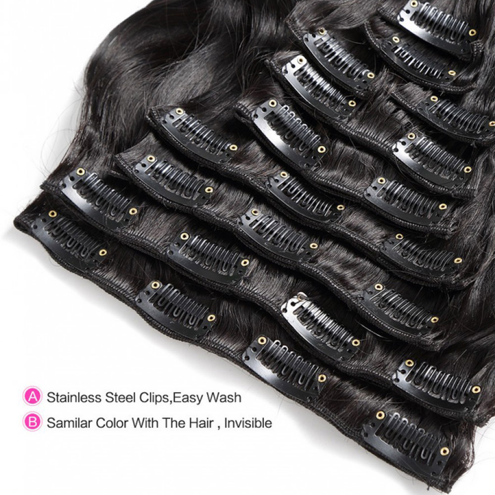 Clip in Human Hair Extensions For Women Body Wave 140g 10pieces/set Brazilian Remy Hair Extensions 8-30inch in stock