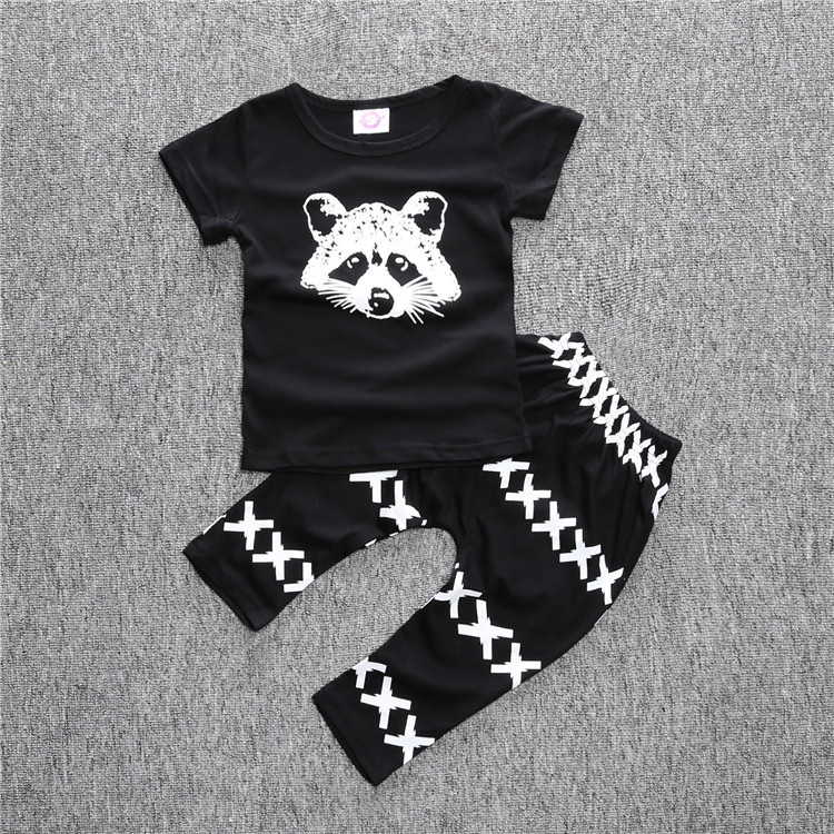 Bear Boys Clothing Sets Baby Girls Boys Fox Cotton Tops T-shirt + Leggings Pants 2 pcs clothes Set Costume