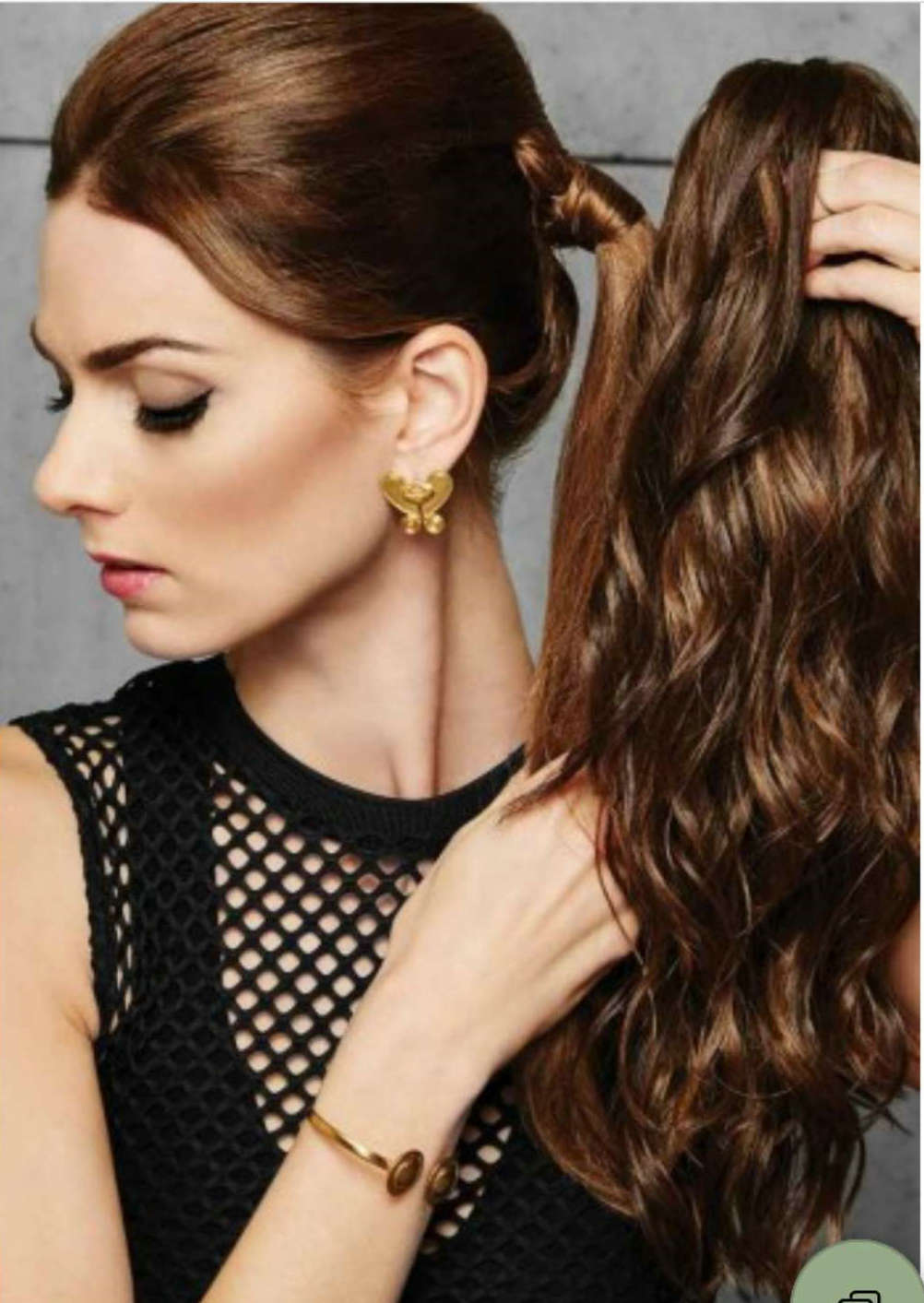 Brown wavy drawstring ponytail hairpiece clip in wrap aroound natural hair pony tail women hair extension 120g