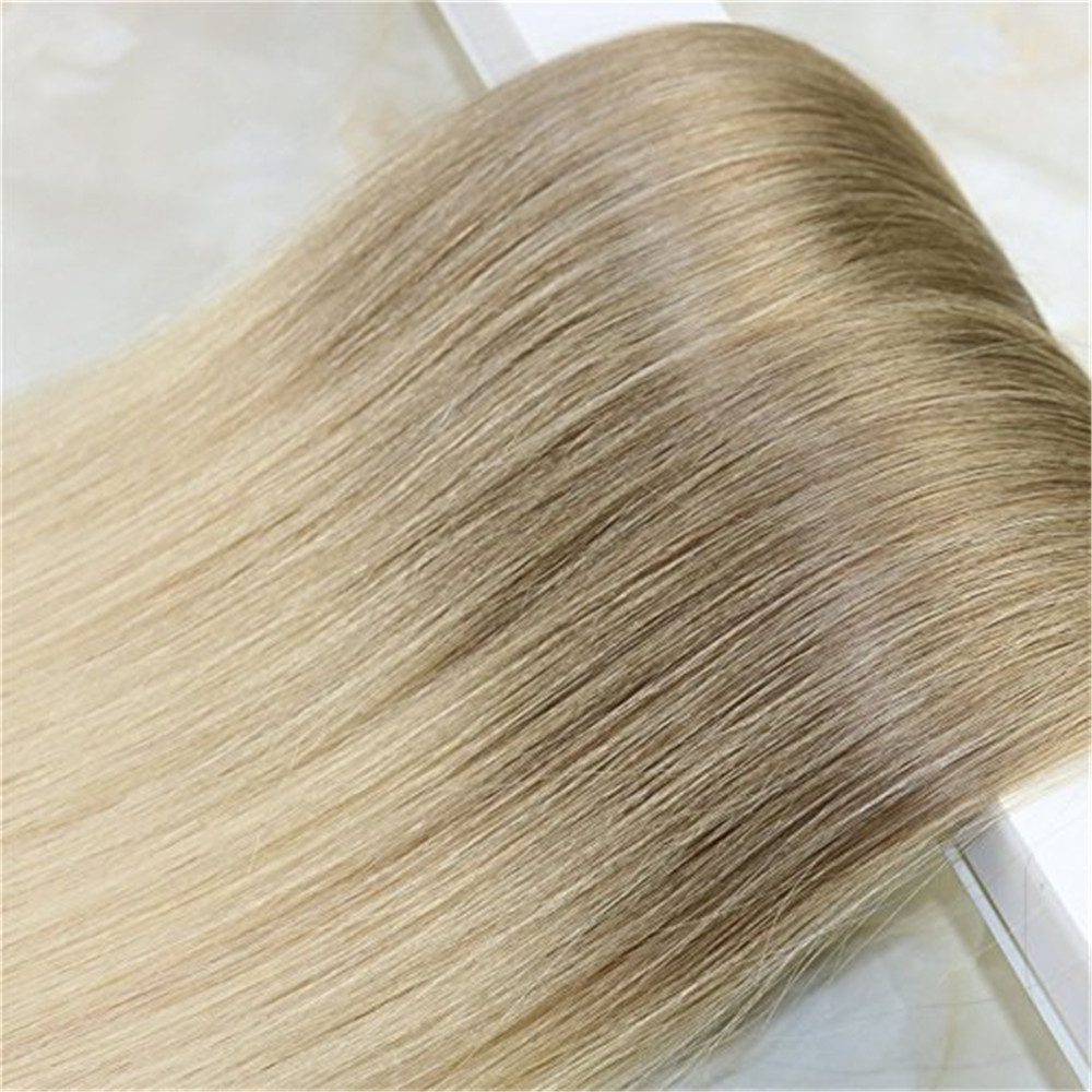 Tape in Ombre Hair Extensions PU Skin Hair Weft Balayage Color #8 Light Brown To #613 Blonde Color 50g 20pcs per Package