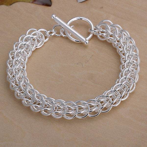 Full circle TO bracelet sterling silver plated bracelet ; Free shipping men and women 925 silver bracelet SPB016