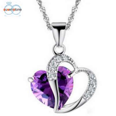 SUSENSTONE Fashion Women Heart Crystal Rhinestone Silver Chain Pendant Necklace Jewelry
SUSENSTONE Fashion Women Heart Crystal Rhinestone Silver Chain Pendant Necklace Jewelry