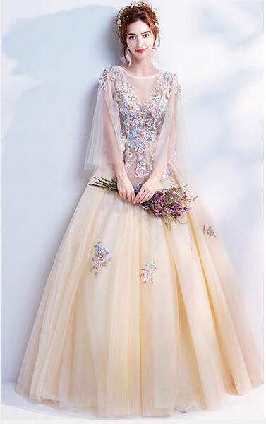 Oriental Angel's wedding Cheongsam Chinese flower fairy Light yellow bride's wedding dress birthday Party dinner annual Wear