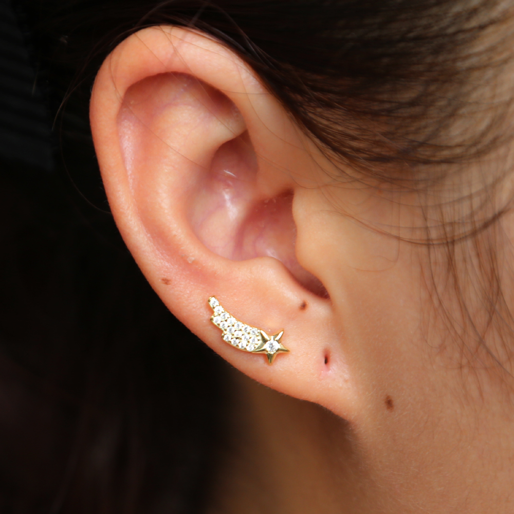 925 sterling silver starburst stud earring cute lovely girls stud Star design for 2018 Christmas gift silver jewelry