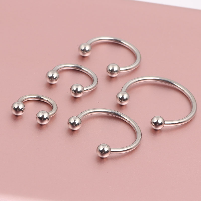 Nose pin N07 100pcs Stainless Steel Body Piercing Jewelry Nose Ring Jewelry Plastic Nose Rings Piercings N19