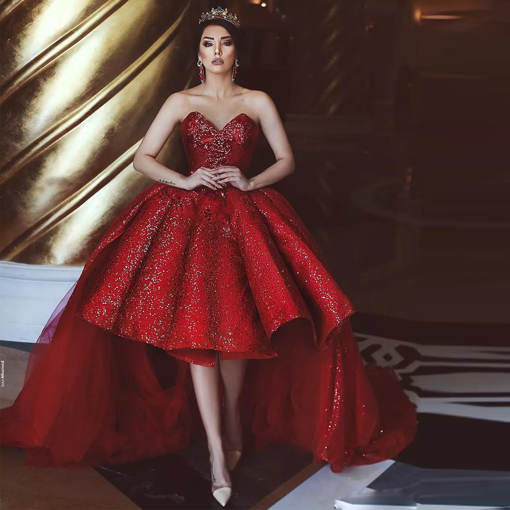 Gorgeous Red Ball Gown Prom Dresses with Detachable Train Sweetheart Evening Gown Ruffles Skirts Front Short Back Long Pageant Dress, Fuchsia
Gorgeous Red Ball Gown Prom Dresses with Detachable Train Sweetheart Evening Gown Ruffles Skirts Front Short Back Long Pageant Dress, Fuchsia