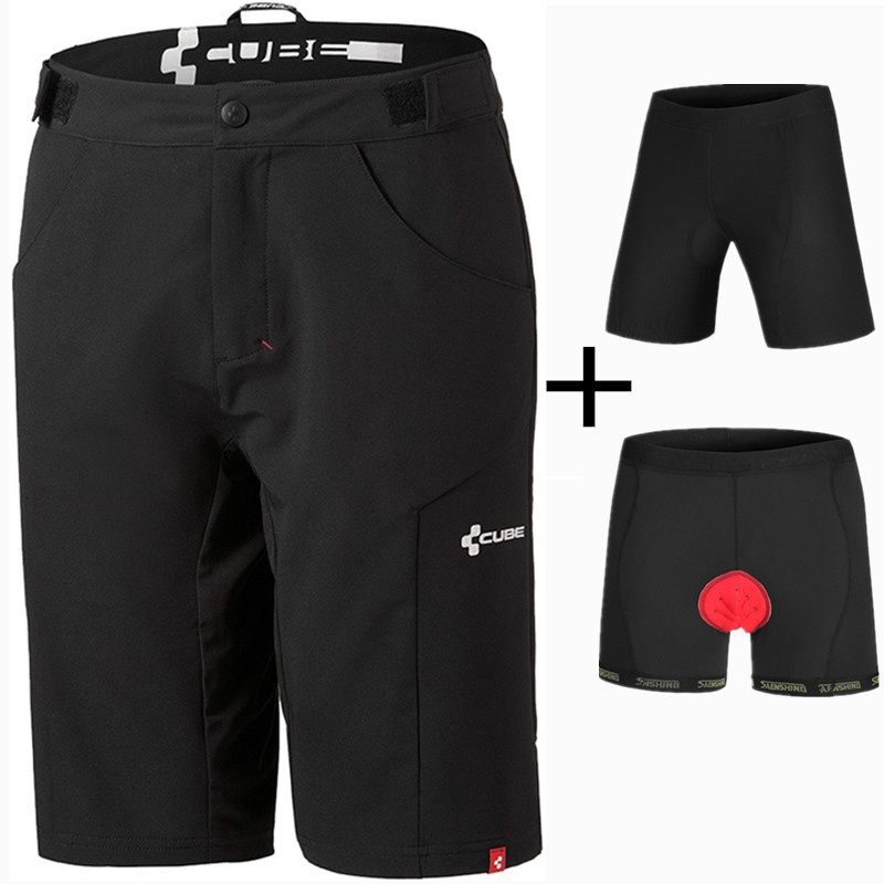 Shorts+Cycling Underwear Gel Padded Downhill Mtb Shorts Sport Bicycle Cube Bike Cycling Shorts Bermuda Ciclismo