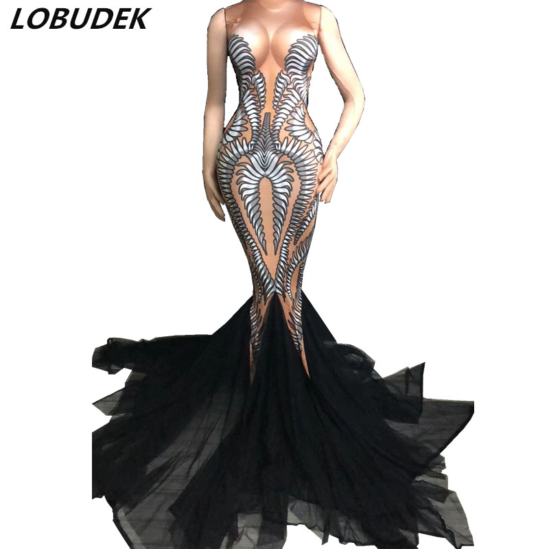 Wholesale 3D Printing Fishtail Dress Nightclub Women Singer Costume Sexy Long Trailing Dresses Prom Party Celebration Performance Clothing, Picture color
Wholesale 3D Printing Fishtail Dress Nightclub Women Singer Costume Sexy Long Trailing Dresses Prom Party Celebration Performance Clothing, Picture color