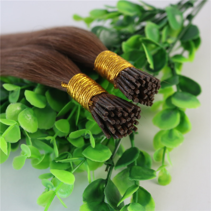 Auburn Brown #30 Stick-tip Extensions Brazilian Human Hair 100Strands 100gram Straight Keratin I-tip Human Hair Extensions