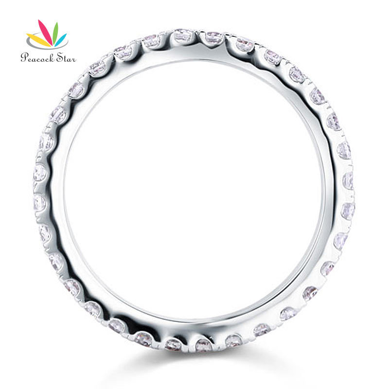 Peacock Star Eternity Solid 925 Sterling Silver Wedding Band Stacking Ring Jewelry CFR8045 D18111306