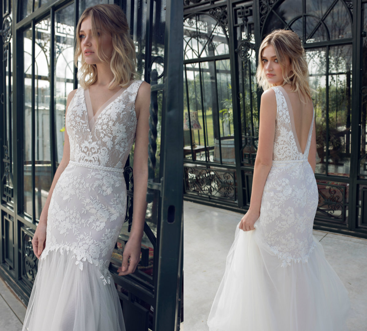 Limor Rosen Mermaid Wedding Dresses V Neck Backless Sleeveless Beading Beach Bridal Dress Floor Length Plus Size Boho Wedding Gowns