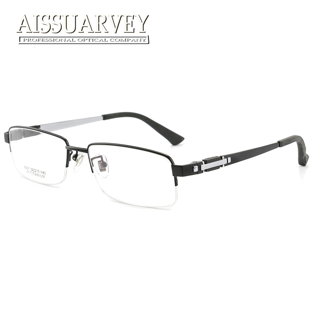 Titanium Wooden Men Eyeglasses Frame Optical Eyewear Prescription Top Quality Glasses Frame Business Classic Black Golden