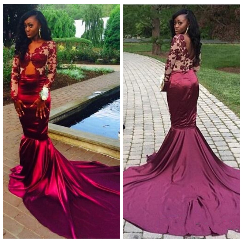 Sheer Long Sleeves Mermaid Prom Dresses Lace Appliques Custom Online African Style Black Girls Burgundy Custom Special Occasion Party Gowns, Green
Sheer Long Sleeves Mermaid Prom Dresses Lace Appliques Custom Online African Style Black Girls Burgundy Custom Special Occasion Party Gowns, Green