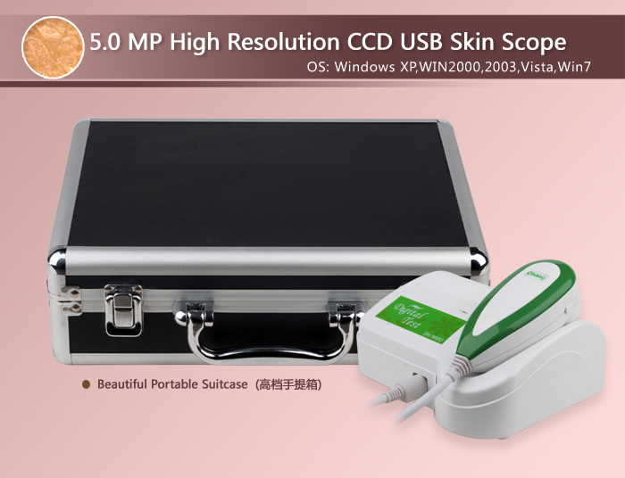 Promotion 5.0 MP High Resolution Digital CCD USB Skin Camera Skinscope Skin Analyzer Scope Diagnosis System including Software DHL
