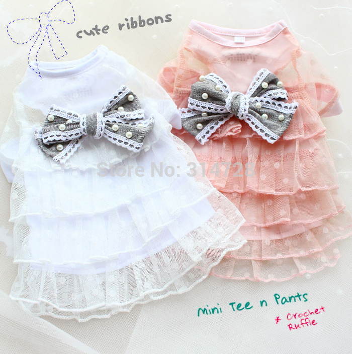 Free shipping gauze layer upon layer dog clothes dress frock pearl bowknot pet apparel clothes, Pink
Free shipping gauze layer upon layer dog clothes dress frock pearl bowknot pet apparel clothes, Pink