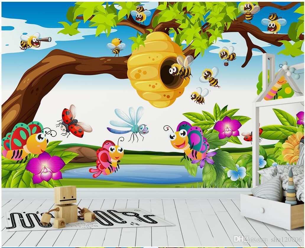 3d room wallpaper on a wall custom photo mural Cute cartoon animal bee and butterfly children's room 3d wall murals wallpaper for walls, Light yellow
3d room wallpaper on a wall custom photo mural Cute cartoon animal bee and butterfly children's room 3d wall murals wallpaper for walls, Light yellow