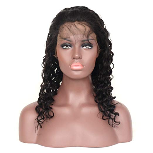 Side part deep curly human hair wigs for black women pre plucked with baby hairs 130%density hot selling