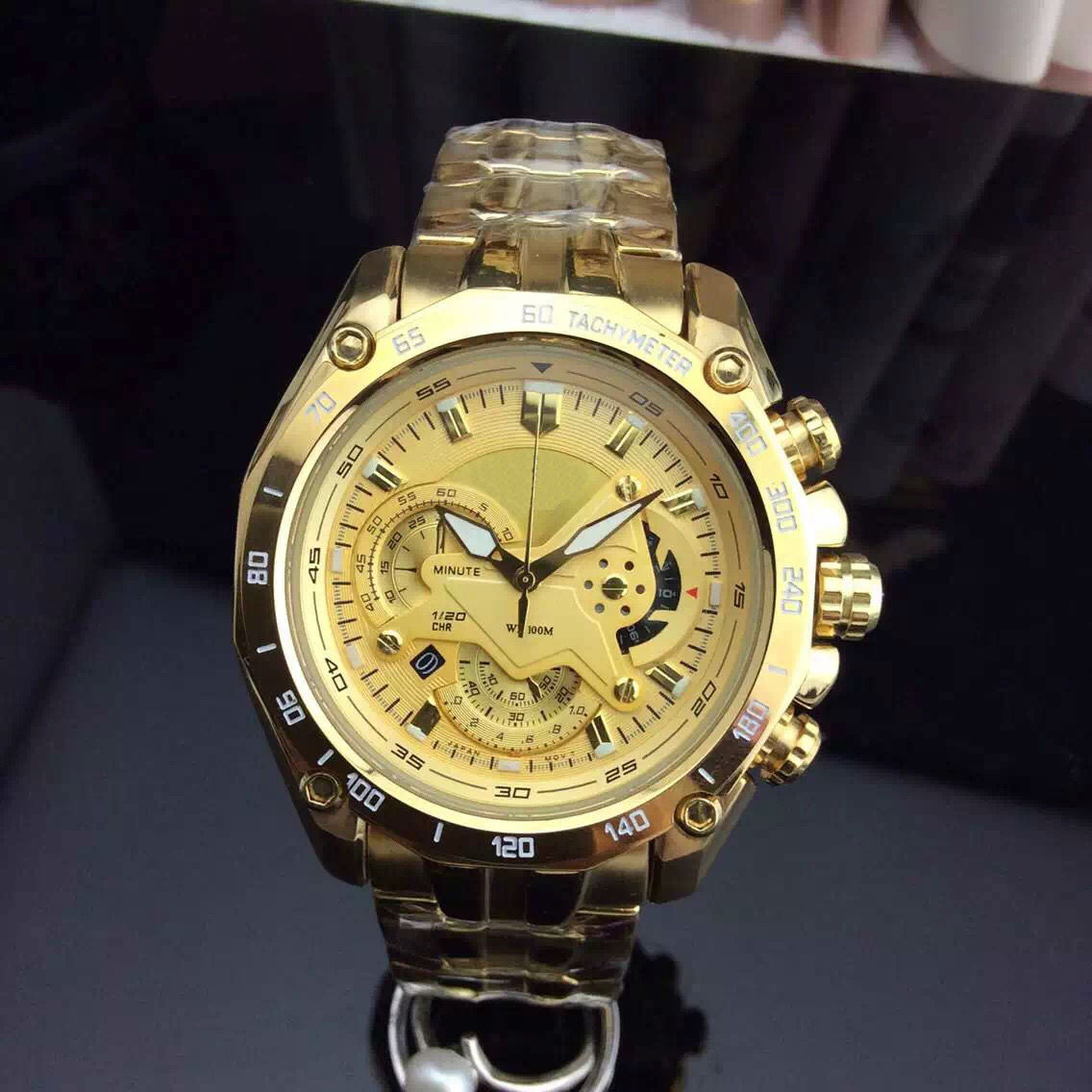 EF-550 EFR silver gold watch Mens Steel band quartz Movement men Watch FOR male watch., Black
EF-550 EFR silver gold watch Mens Steel band quartz Movement men Watch FOR male watch., Black